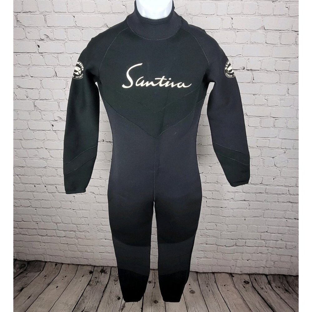 Santiva Water Sports Black Long Sleeve Full Body Wetsuit Beach Size Medium M